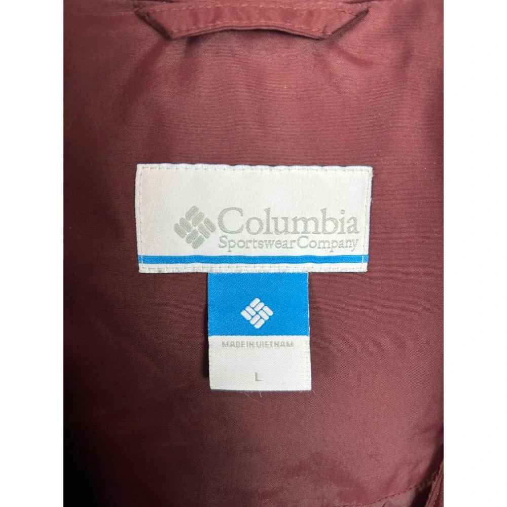 Columbia Omni-Shield Hooded Jacket Burgundy‎ Pink Gorpcore Wind Resistant Large - Picture 7 of 10